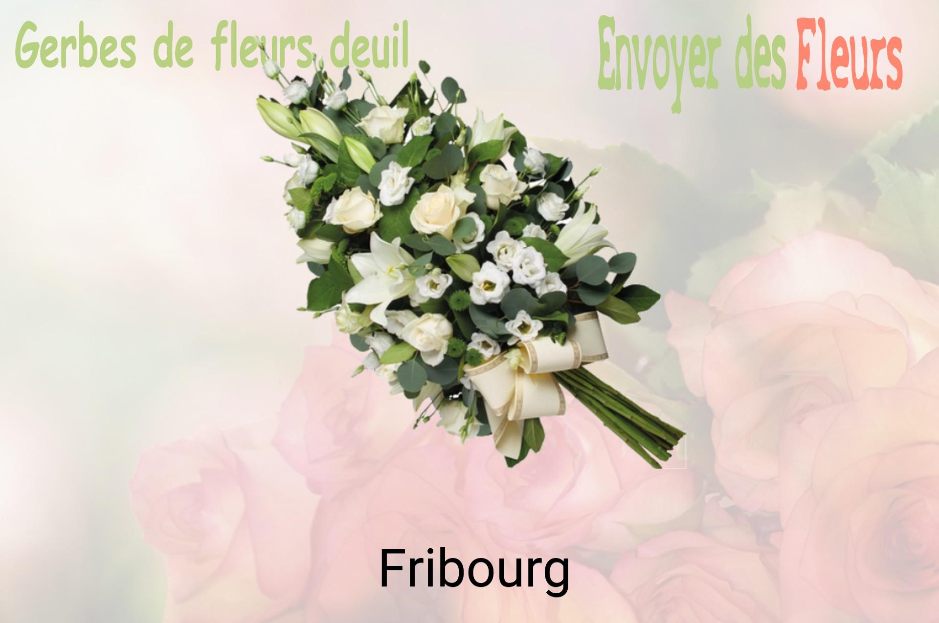 Gerbe de fleurs de deuil livrée à Fribourg